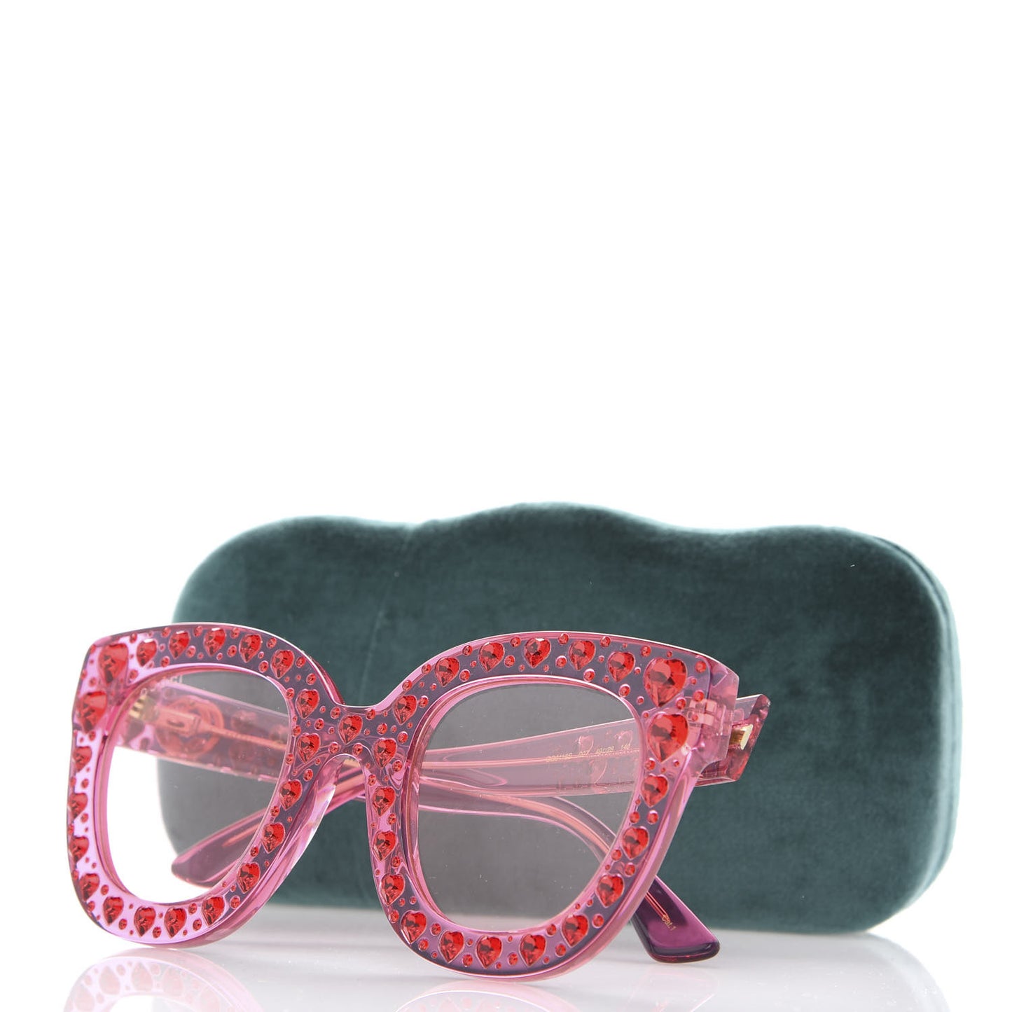Acetate Crystal Heart GG0116S Sunglasses Fuchsia