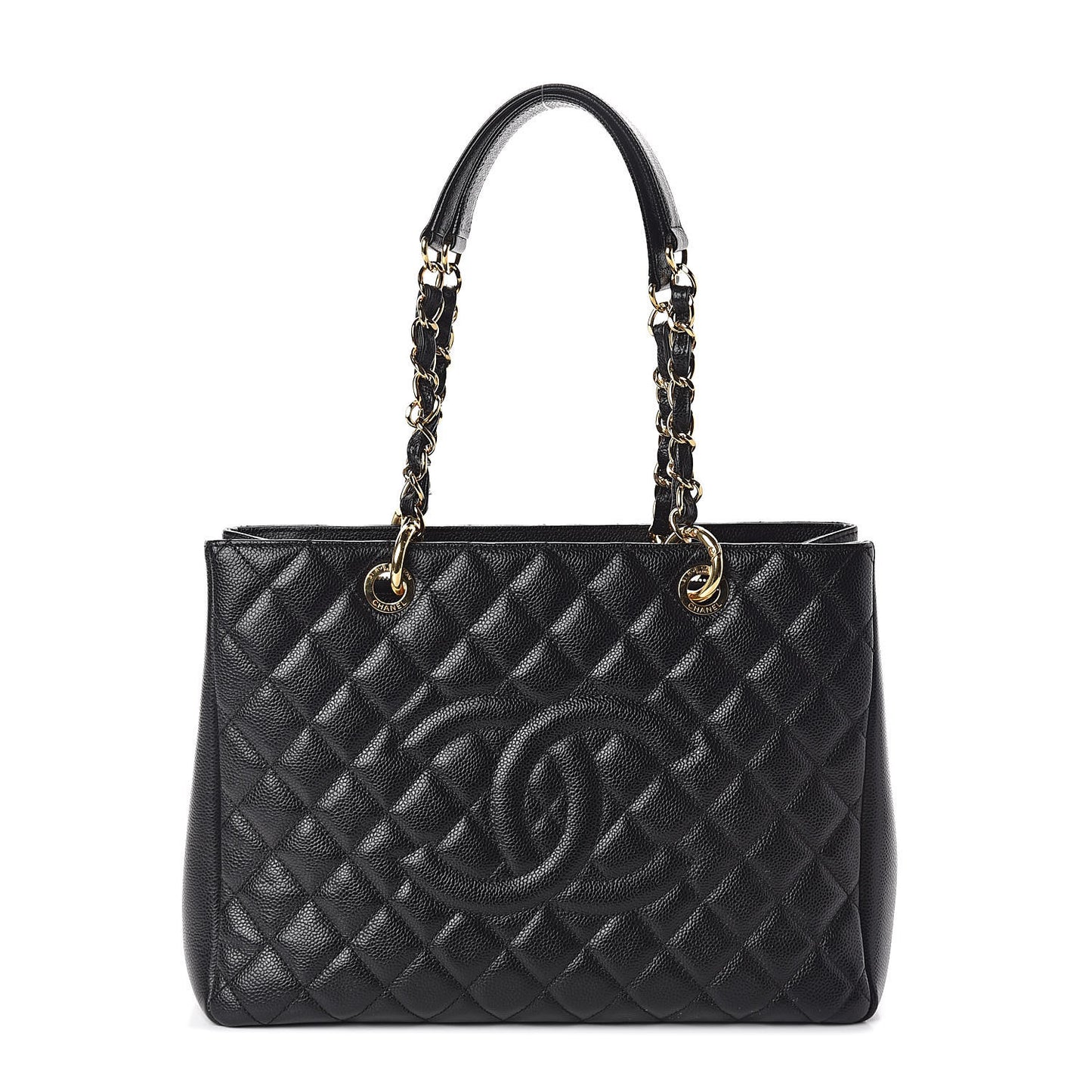 Caviar Quilted Grand Shopping Tote GST Black