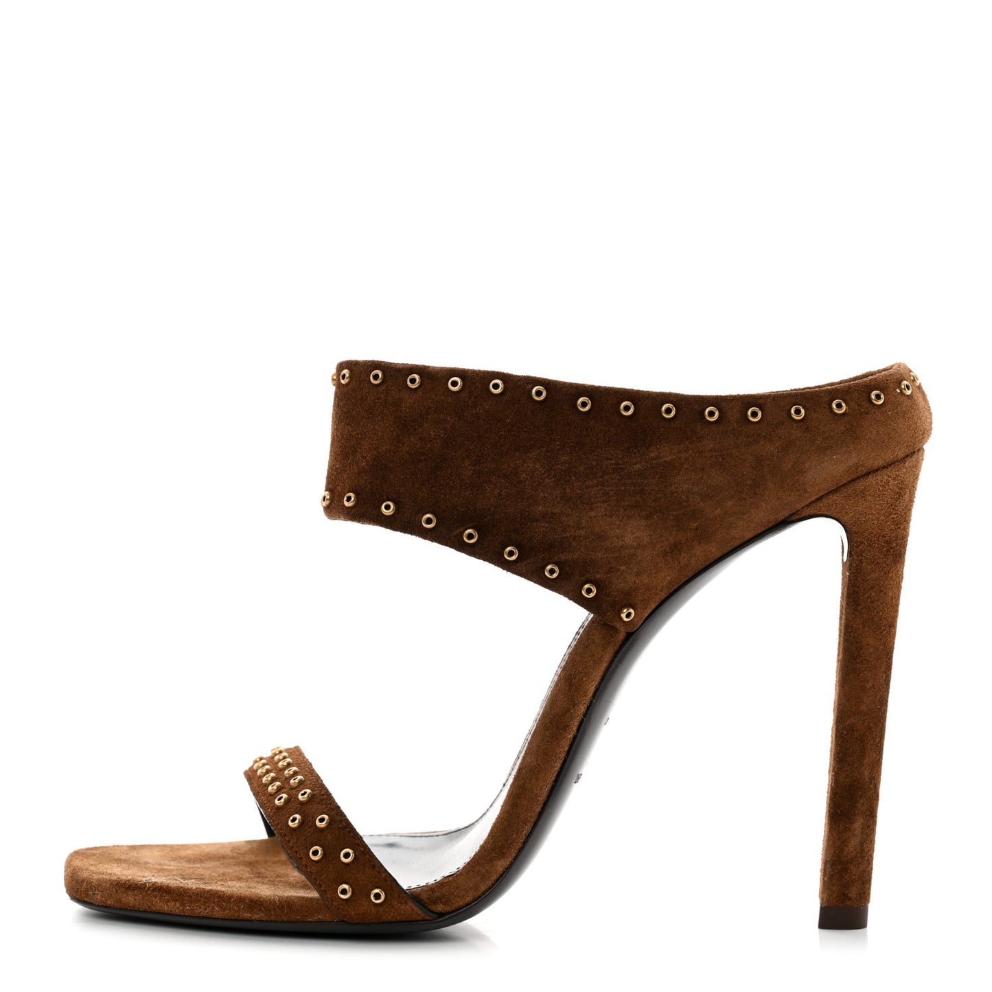 Suede Mica Stud Mule Sandals 39 Brown
