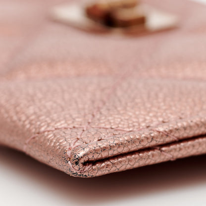 Chanel Metallic Caviar Quilted Reissue Card Holder Rose Gold 10 of 10