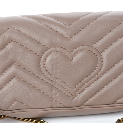 Gucci Calfskin Matelasse Super Mini GG Marmont Shoulder Bag Porcelain Rose 12 of 13