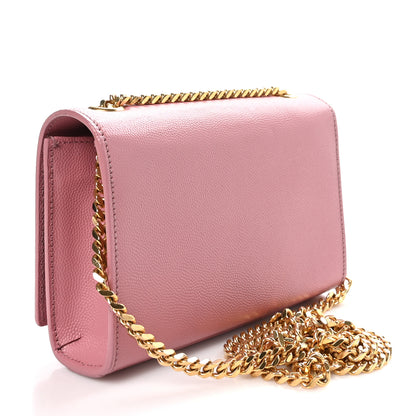 Saint Laurent Grain De Poudre Small Classic Monogram Kate Satchel Old Rose 3 of 9