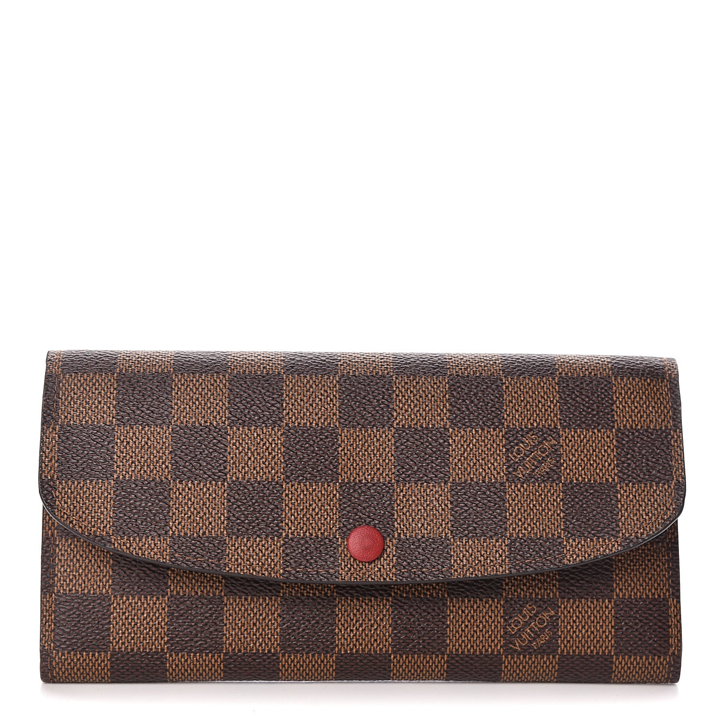 Louis Vuitton Damier Ebene Emilie Wallet Red 1 of 7