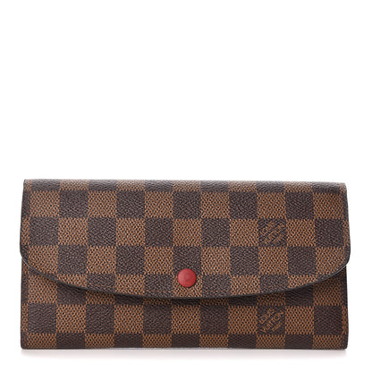 Louis Vuitton Damier Ebene Emilie Wallet Red 1 of 7