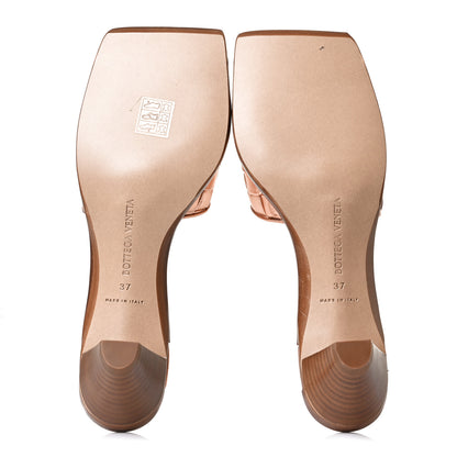 Bottega Veneta Metallic Nappa Intrecciato Heeled Sandals 37 Rose Gold 6 of 11