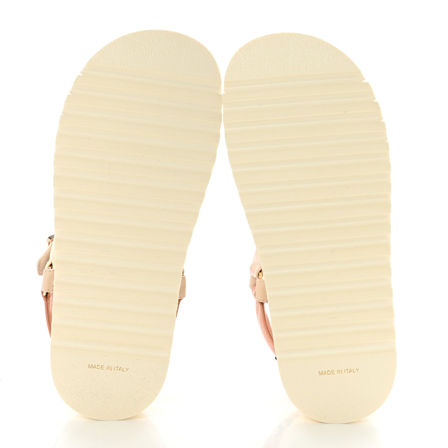 Lambskin Logo Platform Sandals 36 Beige Ivory White