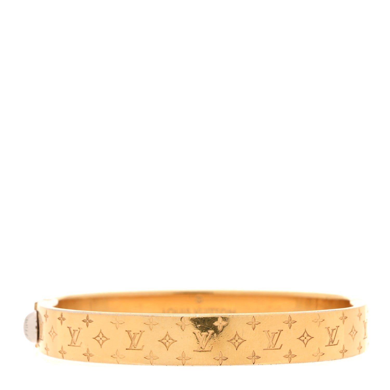 Louis Vuitton Brass Monogram Nanogram Cuff M Gold 1 of 7