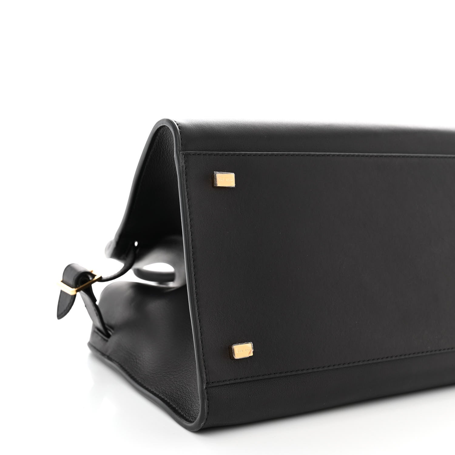 The Row Polished Saddle Calfskin Soft Margaux 12 Black 8 of 9