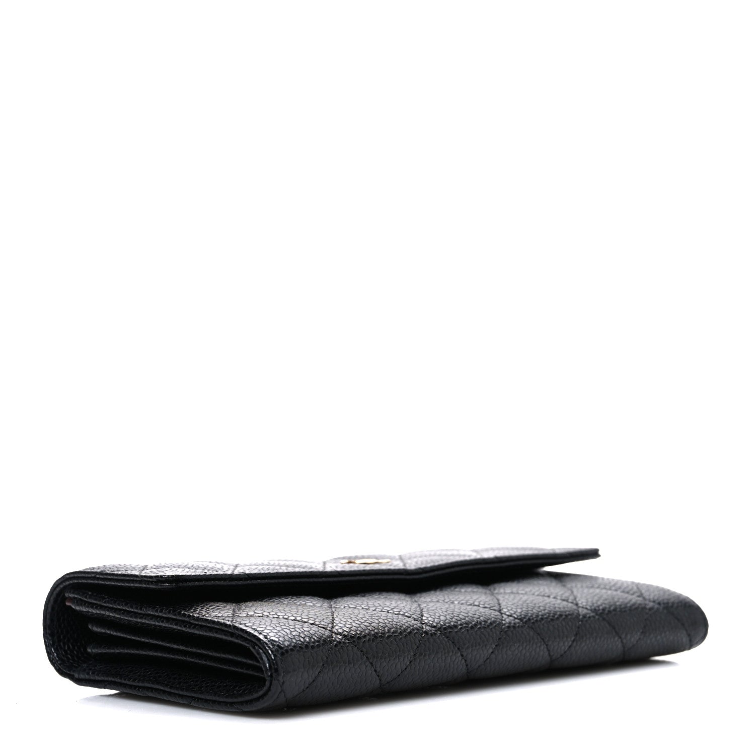 Chanel Caviar Quilted Large Gusset Flap Wallet Black 4 of 8