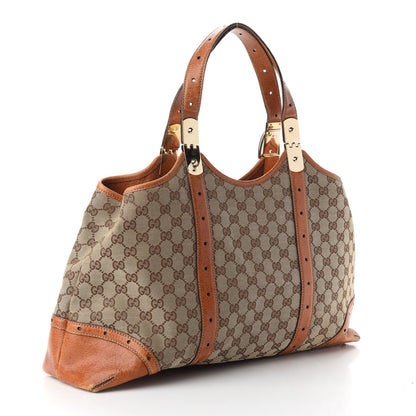 Gucci Monogram Horsebit Large Glam Shoulder Bag Brown 3 of 13