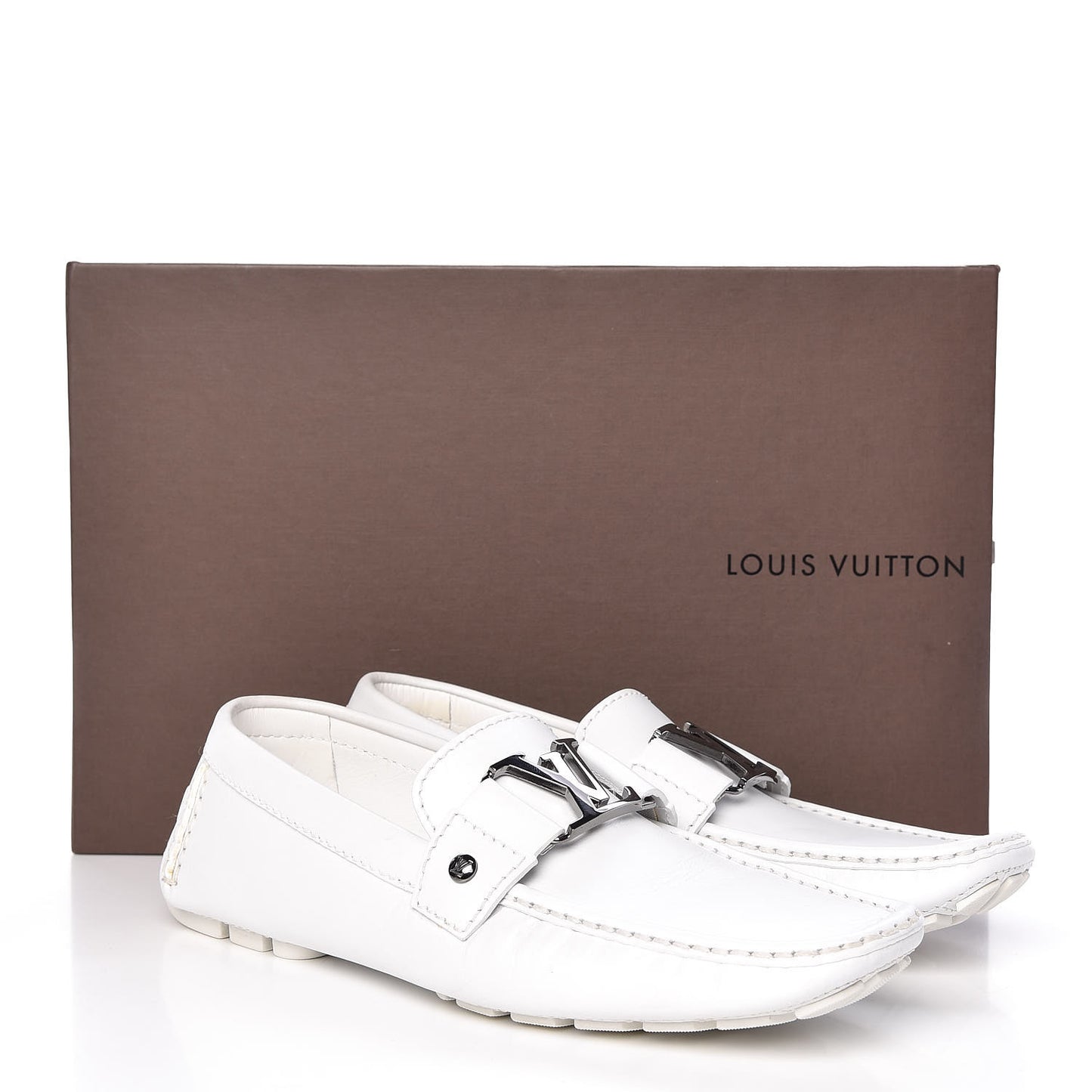 Calfskin Mens Monte Carlo Moccasin Loafers 6 White