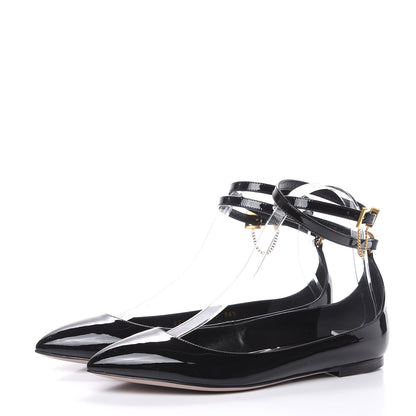 Valentino Garavani Patent Ankle Strap Ballerina Flats 36.5 Black 3 of 10