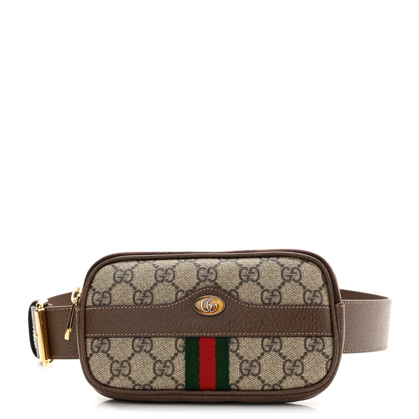 GG Supreme Monogram Ophidia Belted iPhone Case Dark Brown