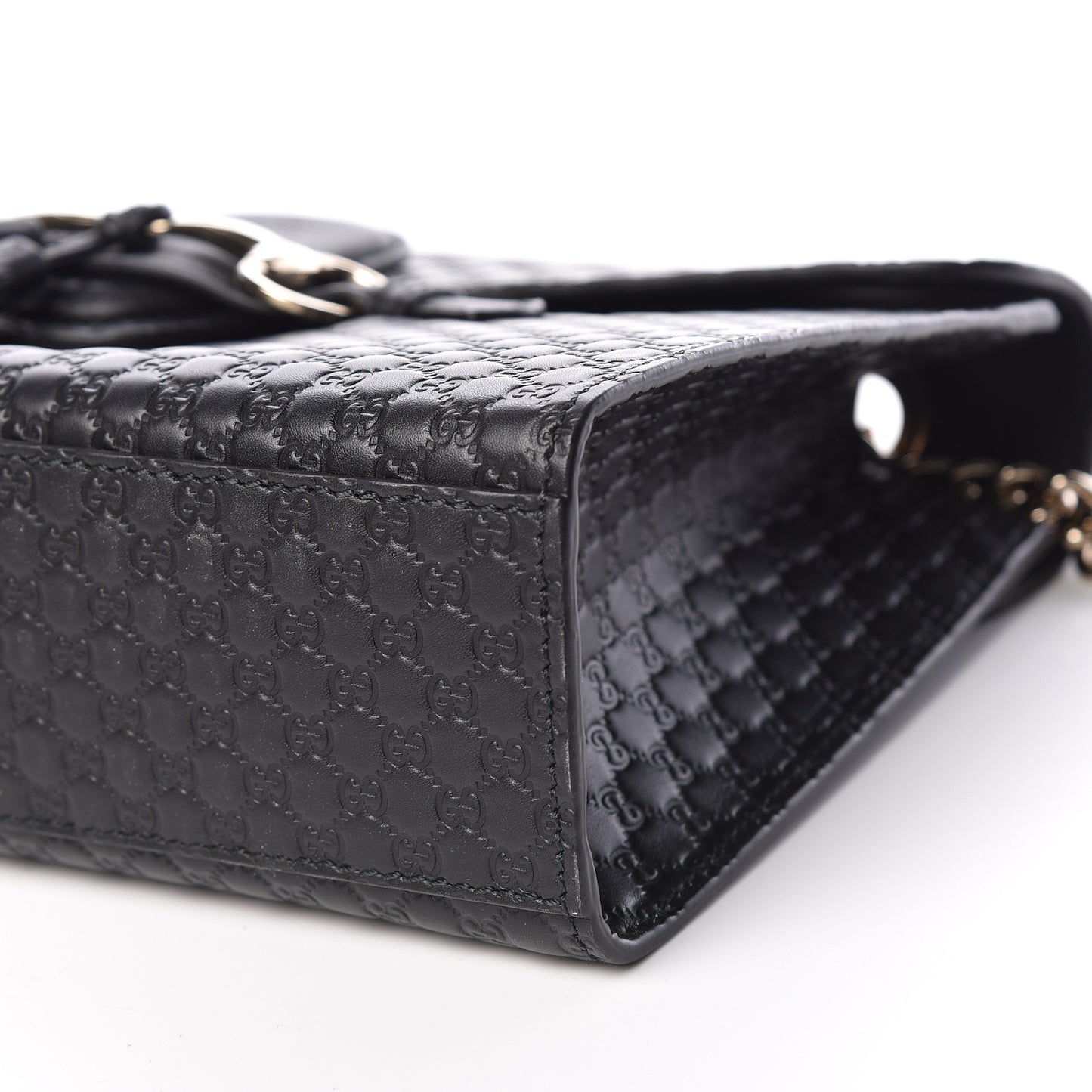 Microguccissima Medium Emily Chain Shoulder Bag Black