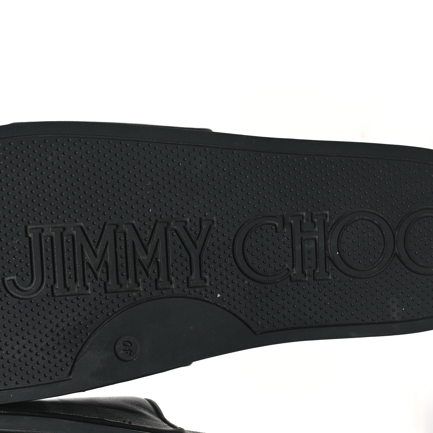 Jimmy Choo Nappa Embossed Logo Azari Slide Sandals 40 Black 7 of 10
