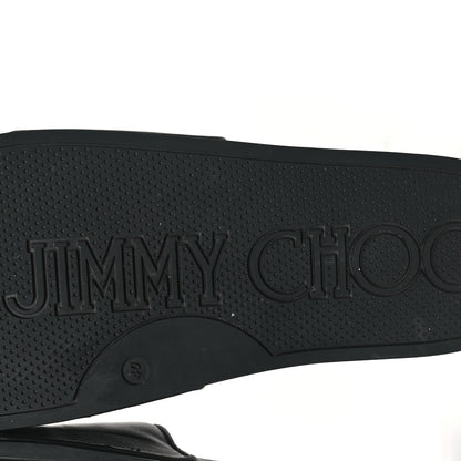 Jimmy Choo Nappa Embossed Logo Azari Slide Sandals 40 Black 7 of 10