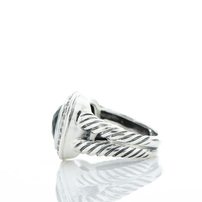 David Yurman Sterling Silver Diamond Black Onyx 11mm Albion Ring 52 6 3 of 5
