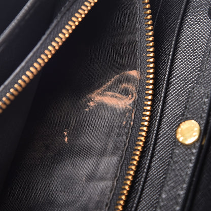 Prada Saffiano Metal Oro Chain Wallet Nero Black 9 of 10