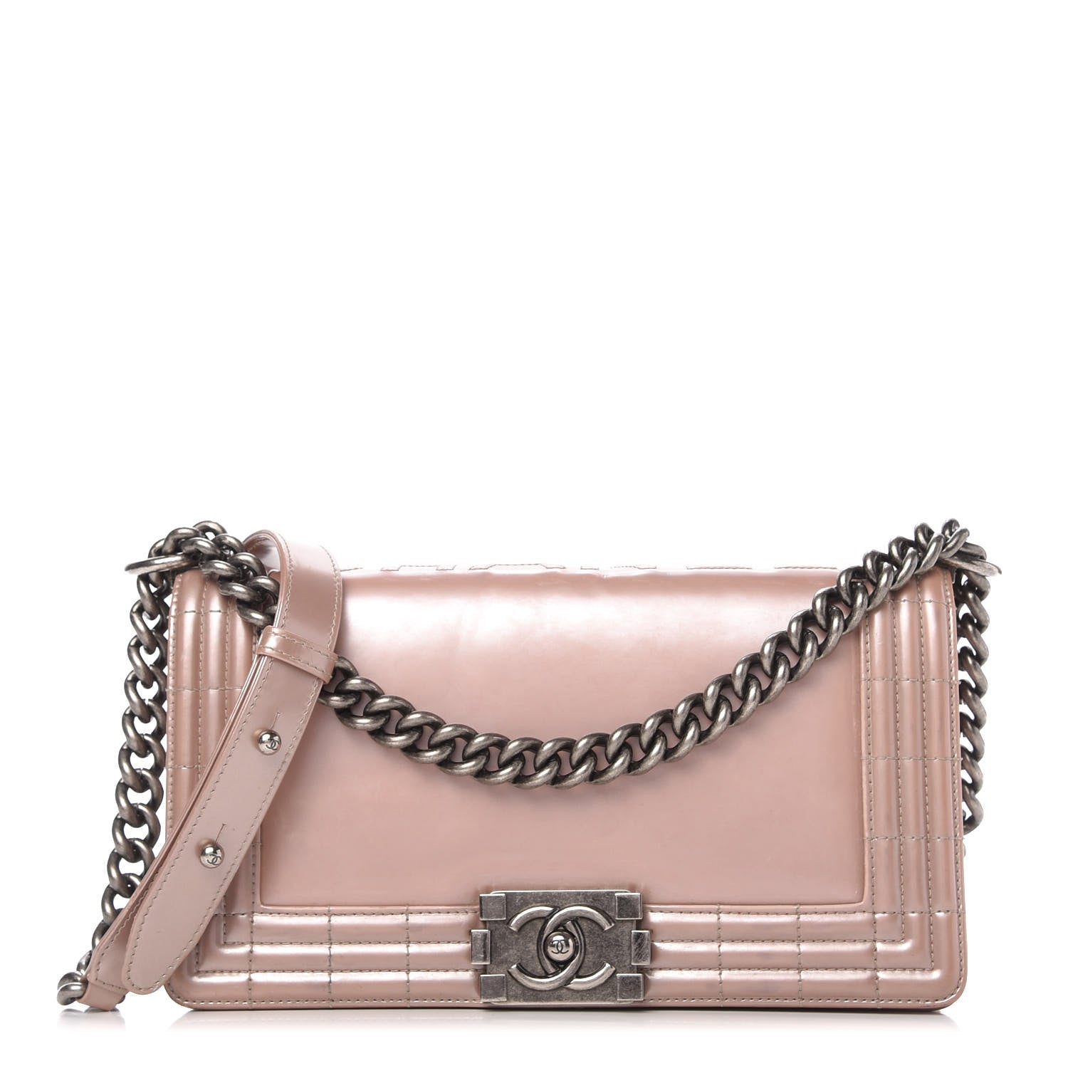 Chanel Iridescent Glazed Calfskin Medium Boy Flap Light Pink 1 of 13