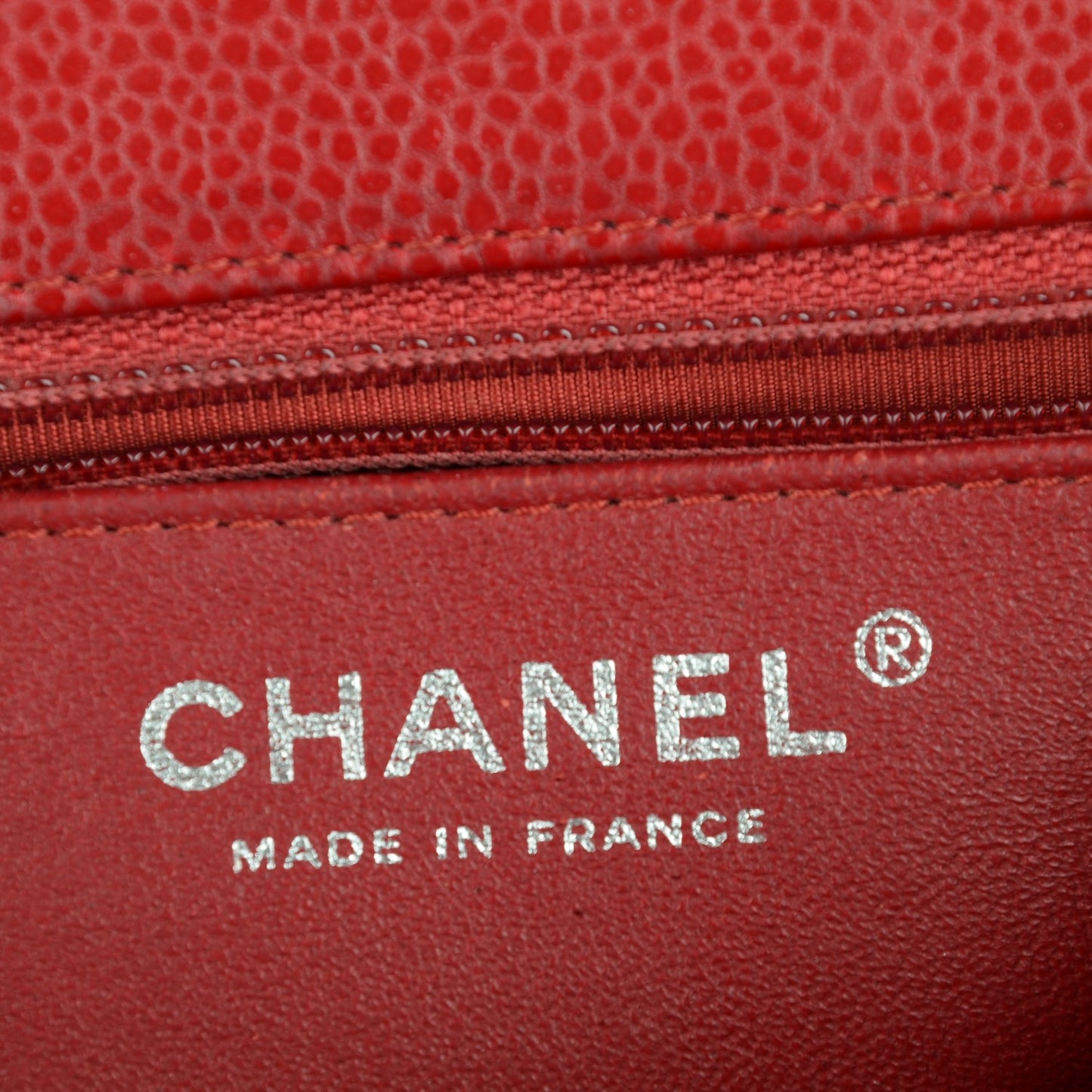 Caviar Quilted Mini Square Flap Red