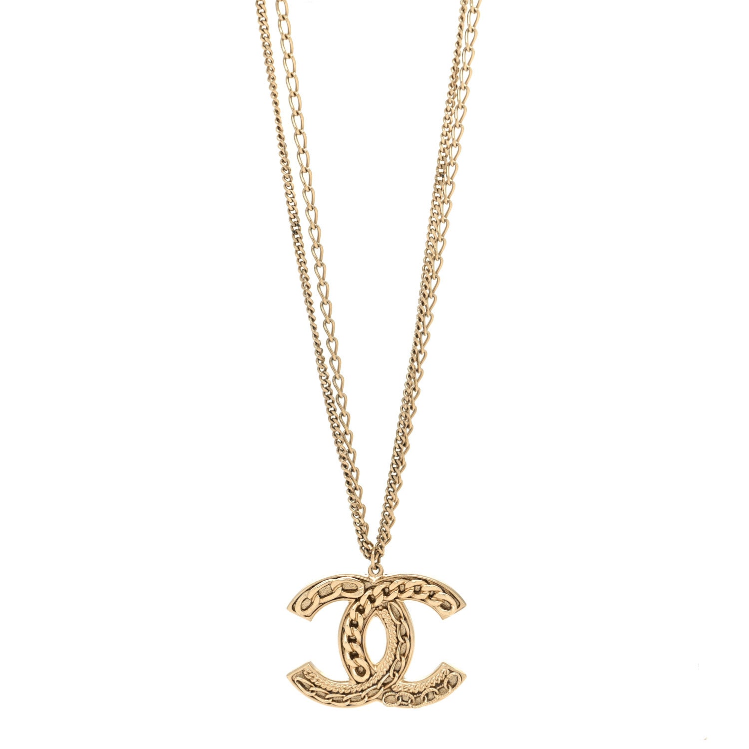 Chanel CC Long Chain Multi Strand Necklace Gold 1 of 5
