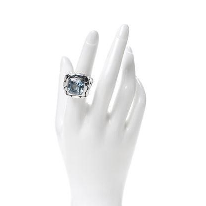 John Hardy Sterling Silver Blue Topaz Large Batu Kali Square Ring 54 6.75 2 of 6
