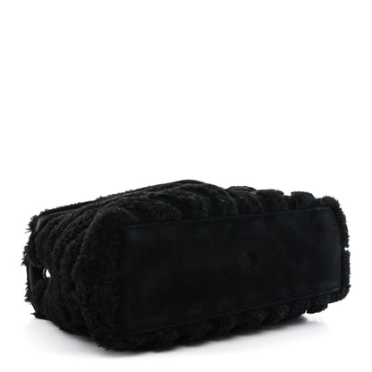 Saint Laurent Shearling Y Quilted Monogram Medium Loulou Chain Satchel Black 4 of 11
