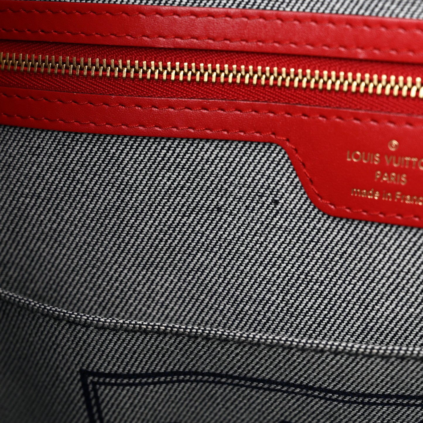 Denim Damier Monogram Onthego Blue Rouge