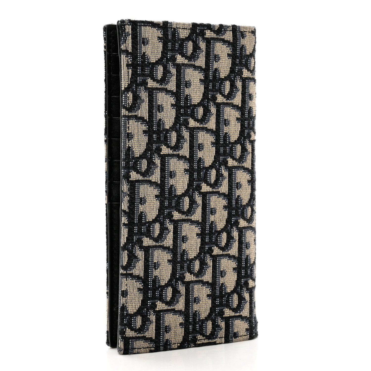 Christian Dior Oblique Vertical Wallet Beige Black 3 of 7