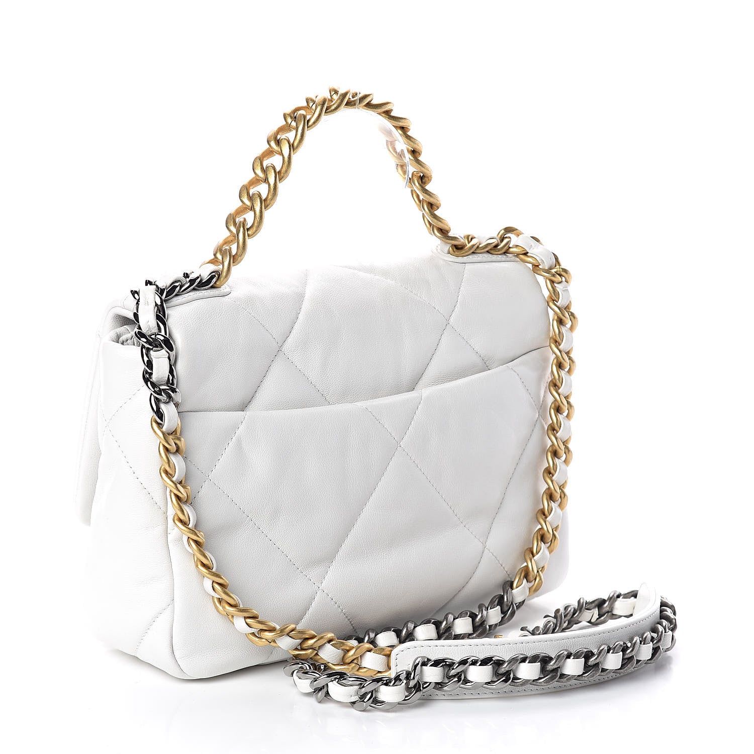 Chanel Lambskin Quilted Medium 19 Flap White 3 of 10