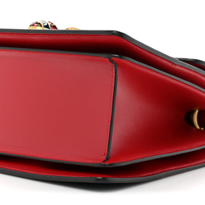 Gucci Calfskin Sylvie Web Small Queen Margaret Top Handle Bag Blue Agata Hibiscus Red Mystic White Sugar Pink 9 of 11