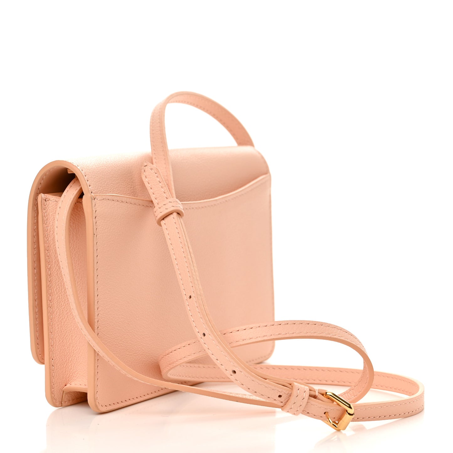 Smooth Calfskin Logo Embossed Hampshire Crossbody Peach Pink