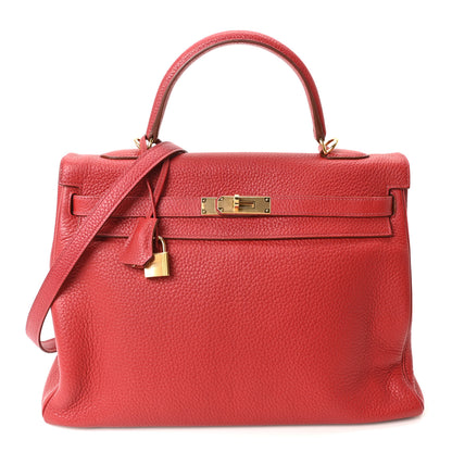 Hermes Taurillon Clemence Kelly Retourne 35 Rouge Garance 1 of 10