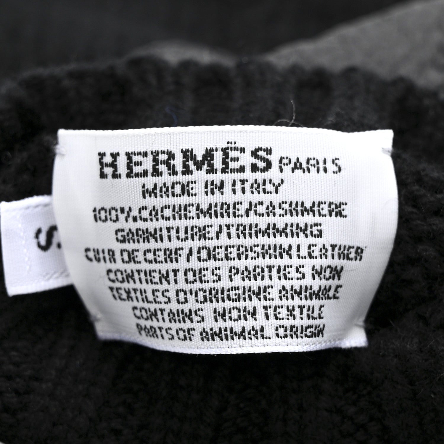 Hermes Cashmere Deerskin Baltimore Gloves S Black 3 of 4