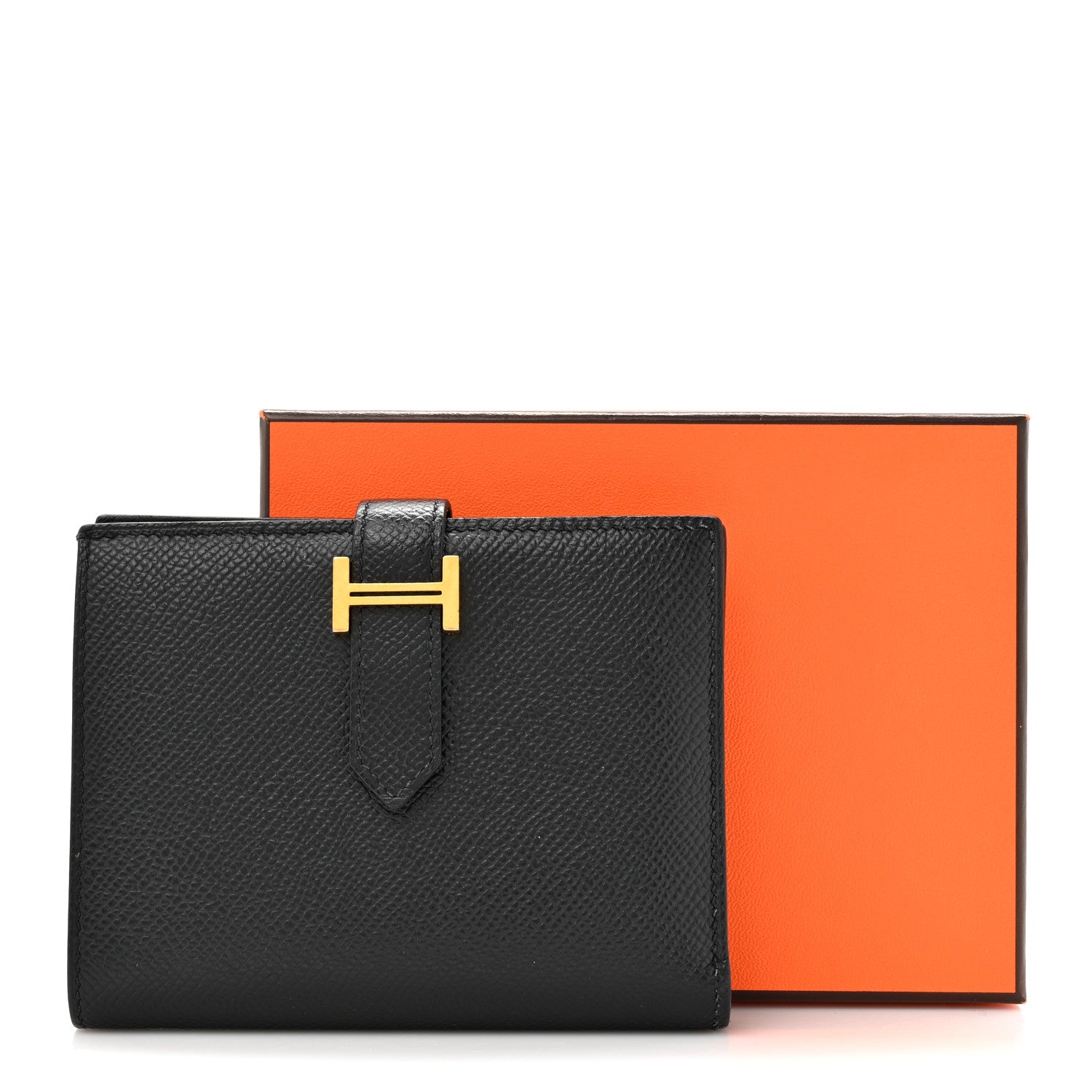 Hermes Epsom Bearn Compact Wallet Black 9 of 9
