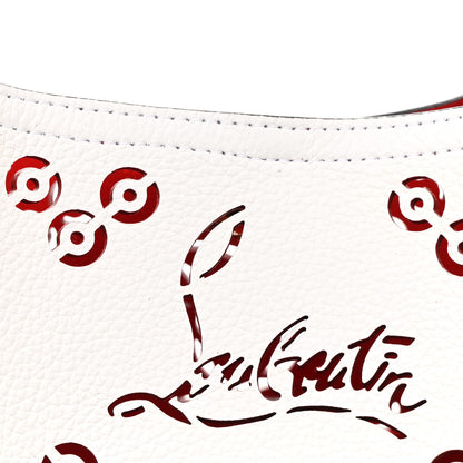 Christian Louboutin Calfskin Perforated Small Loubinthesky Cabarock Spikes Tote Snow 7 of 9