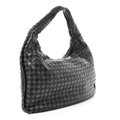 Bottega Veneta Nappa Intrecciato Bi-Color Medium Veneta Hobo Black Grey 3 of 11