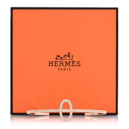 Hermes 18K Rose Gold Diamond Chaine d'Ancre Contour Cuff Bracelet SH 4 of 4