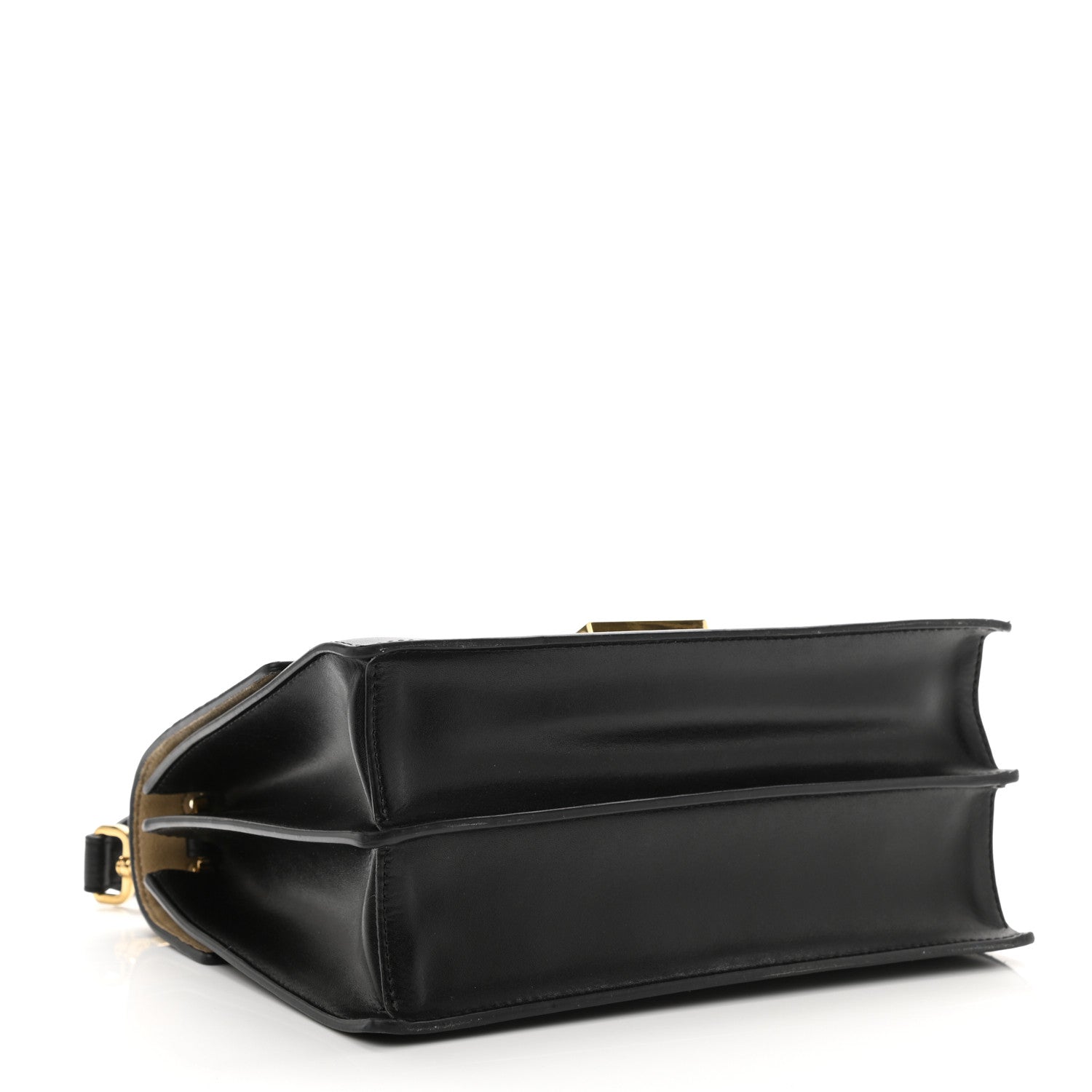 Fendi Vitello Liberty Bi-Color FF 1974 Embossed Kan U Shoulder Bag Black Maya 4 of 10