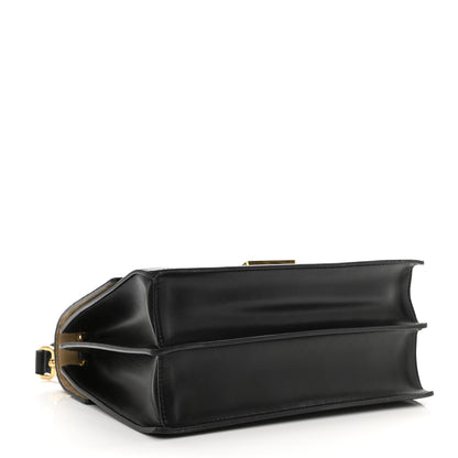 Fendi Vitello Liberty Bi-Color FF 1974 Embossed Kan U Shoulder Bag Black Maya 4 of 10