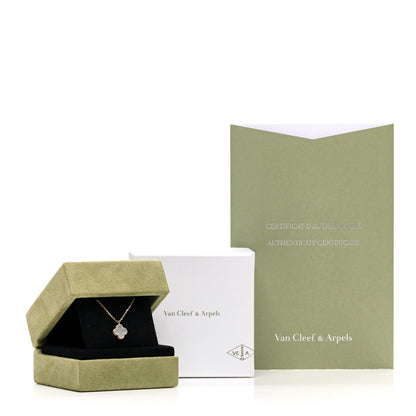 Van Cleef & Arpels 18K Yellow Gold Mother of Pearl Sweet Alhambra Pendant Necklace 6 of 6
