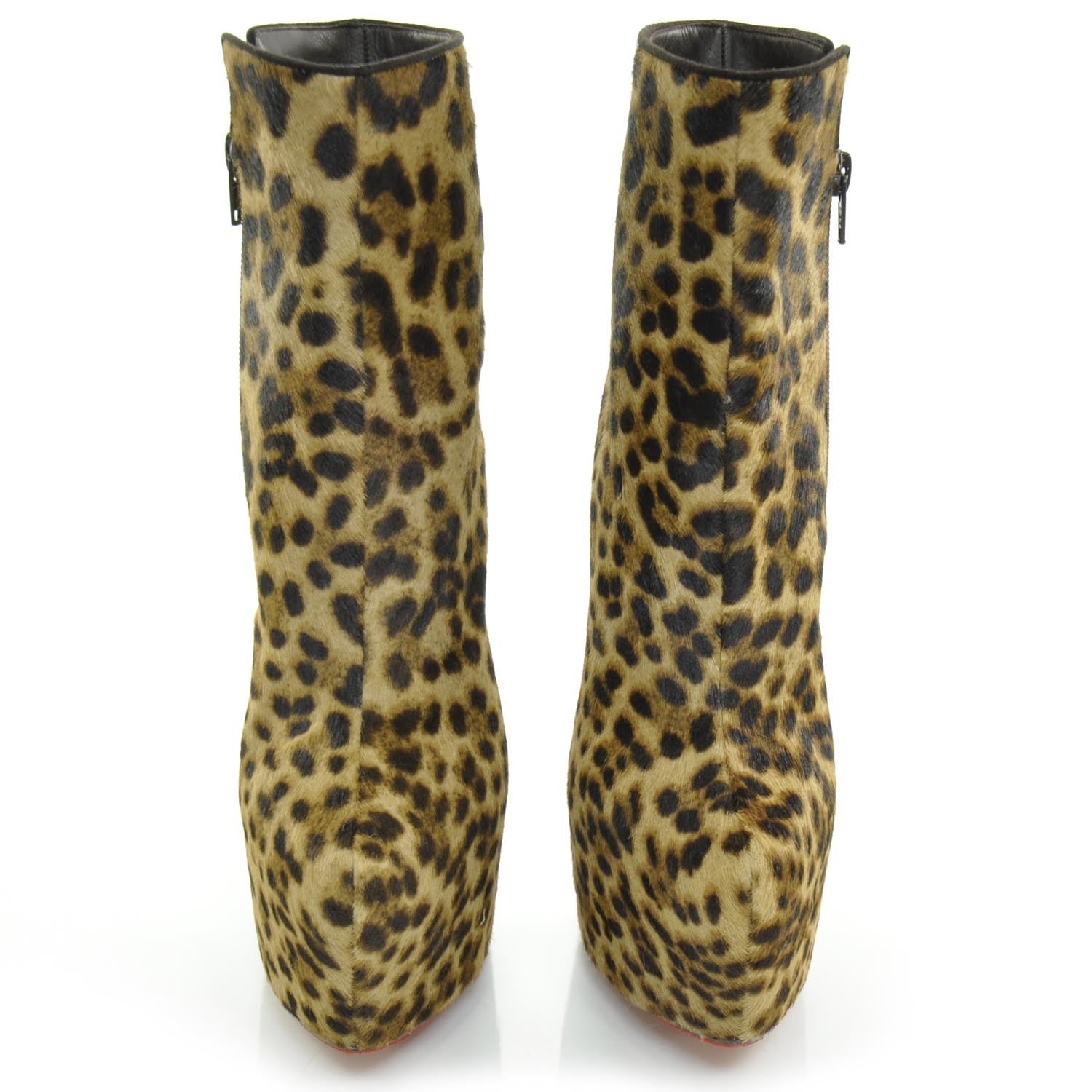 Christian Louboutin Calf Hair Leopard Print Daf Booty 160 Ankle Boots 38 3 of 8