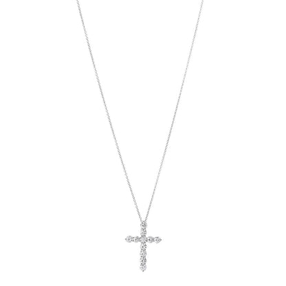 Tiffany Platinum Diamond Large Cross Pendant Necklace 1 of 6