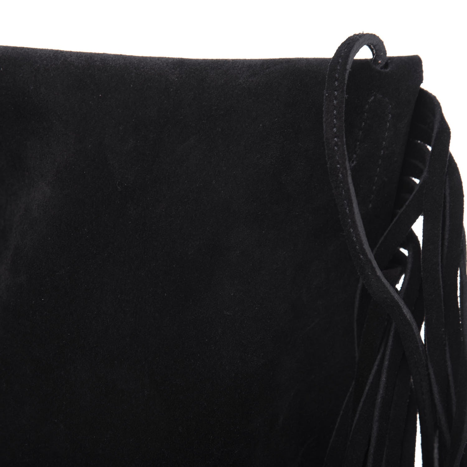 Saint Laurent Suede Fringe Flat Anita Crossbody Bag Black 15 of 16