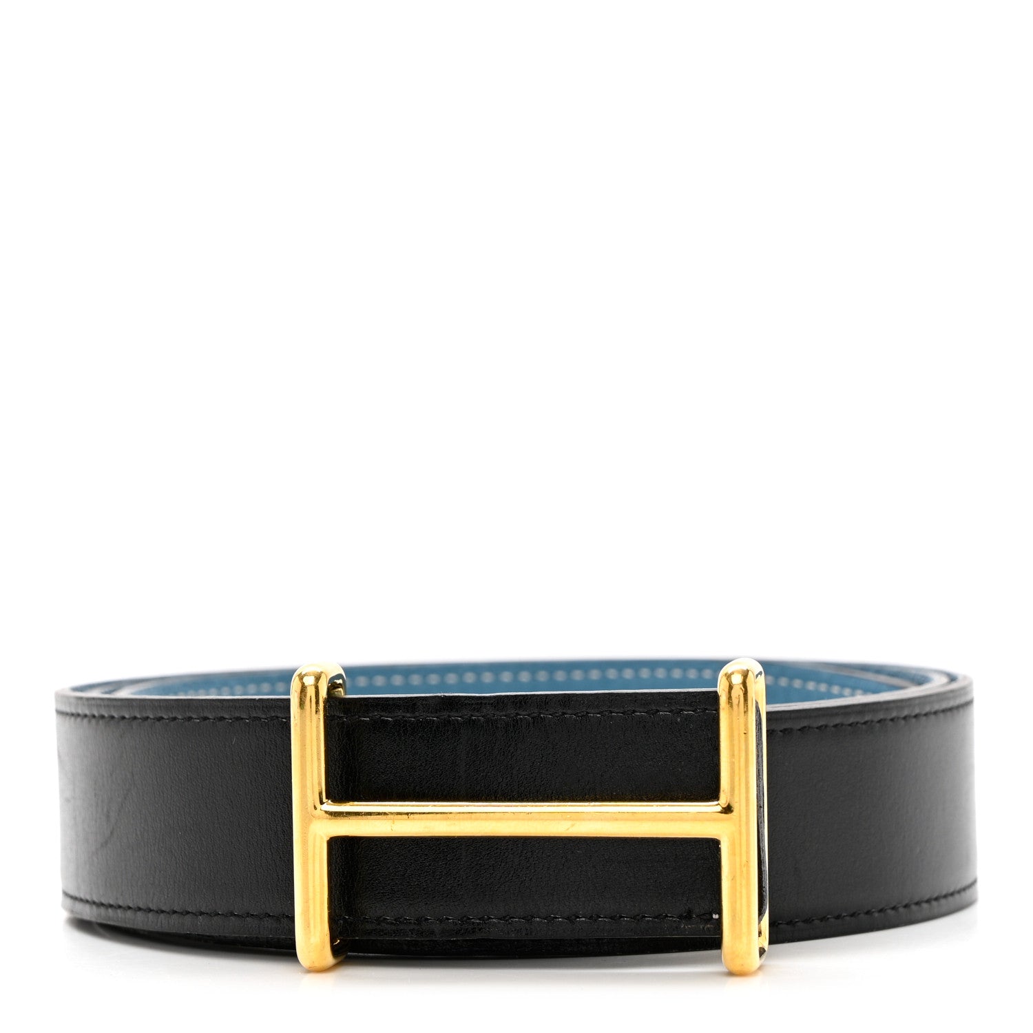 Hermes Swift Togo 32mm Idem Belt 100 Black Blue Jean 1 of 7