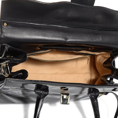 Jimmy Choo Patent Large Rosalie Satchel Black 5 of 7