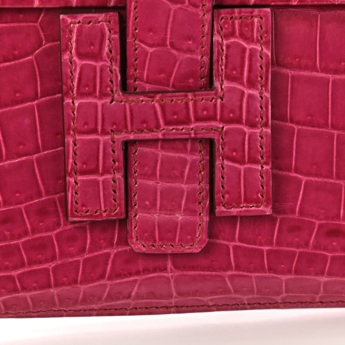 Shiny Niloticus Crocodile Jige Elan 29 Clutch Rose Scheherazade