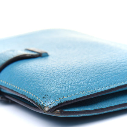 Hermes Chevre Mysore Compact Bearn Wallet Blue Jean 19 of 29