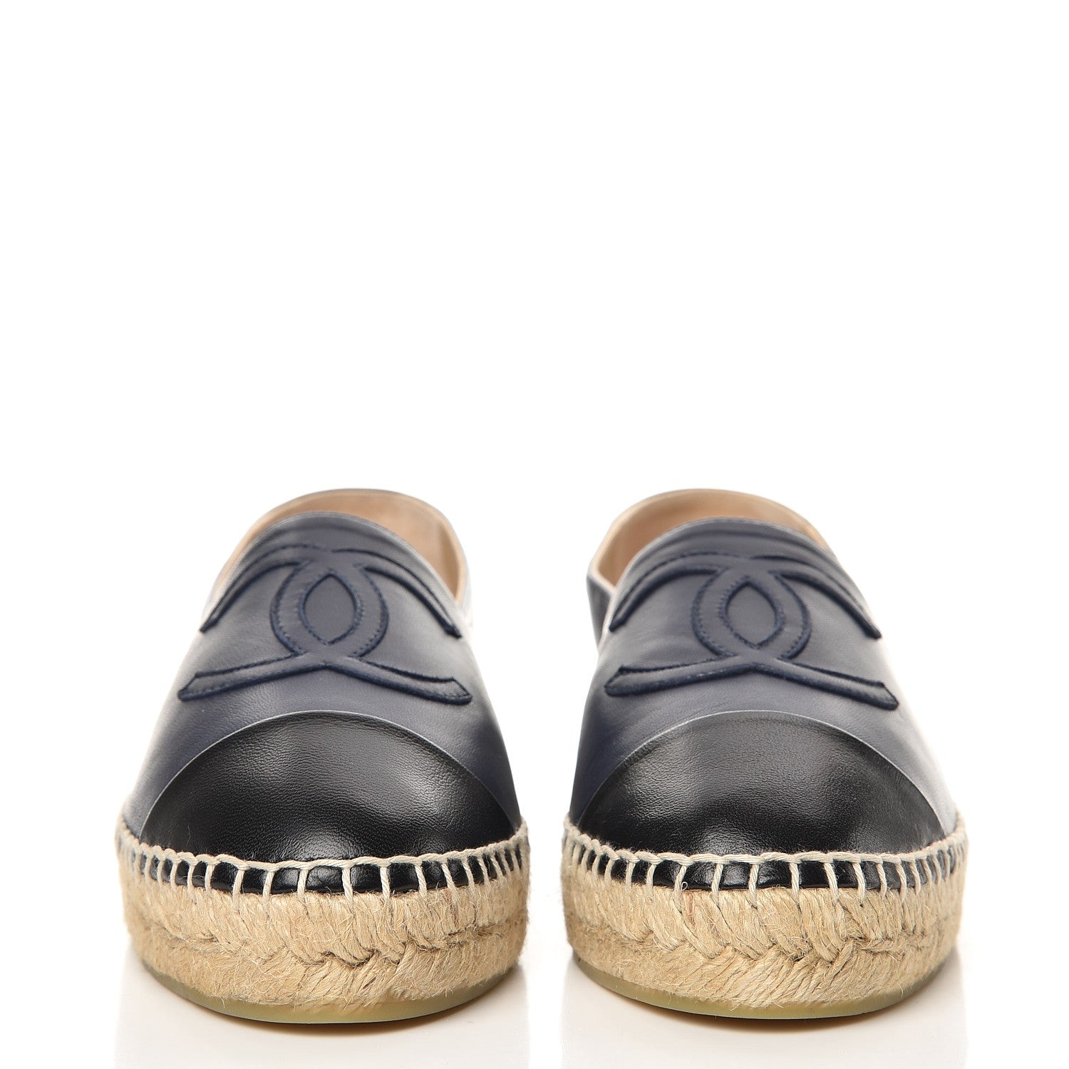 Chanel Lambskin CC Espadrilles 38 Navy 2 of 10