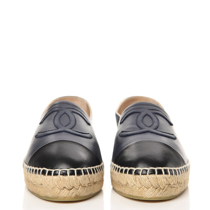 Chanel Lambskin CC Espadrilles 38 Navy 2 of 10